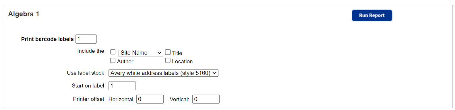 Print copy labels page